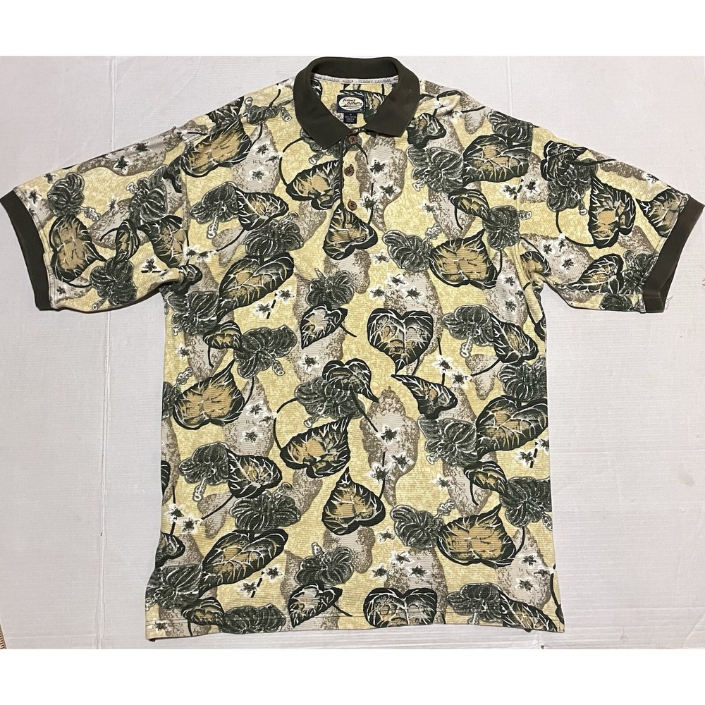 Tommy Bahama Hawaiian Polo Shirt Mens Size XL? Short Sleeve Pullover Cotton